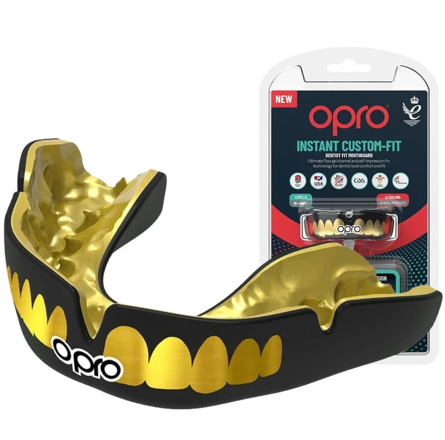 Капа OPRO Instant TEETH доросла (вік 11+) Black/Gold (art.102526001) — фото 1