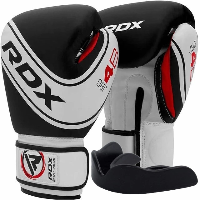 Боксерські рукавиці RDX 4B Robo Kids White/Black 6 унцій (капа в комплекті) — фото 1