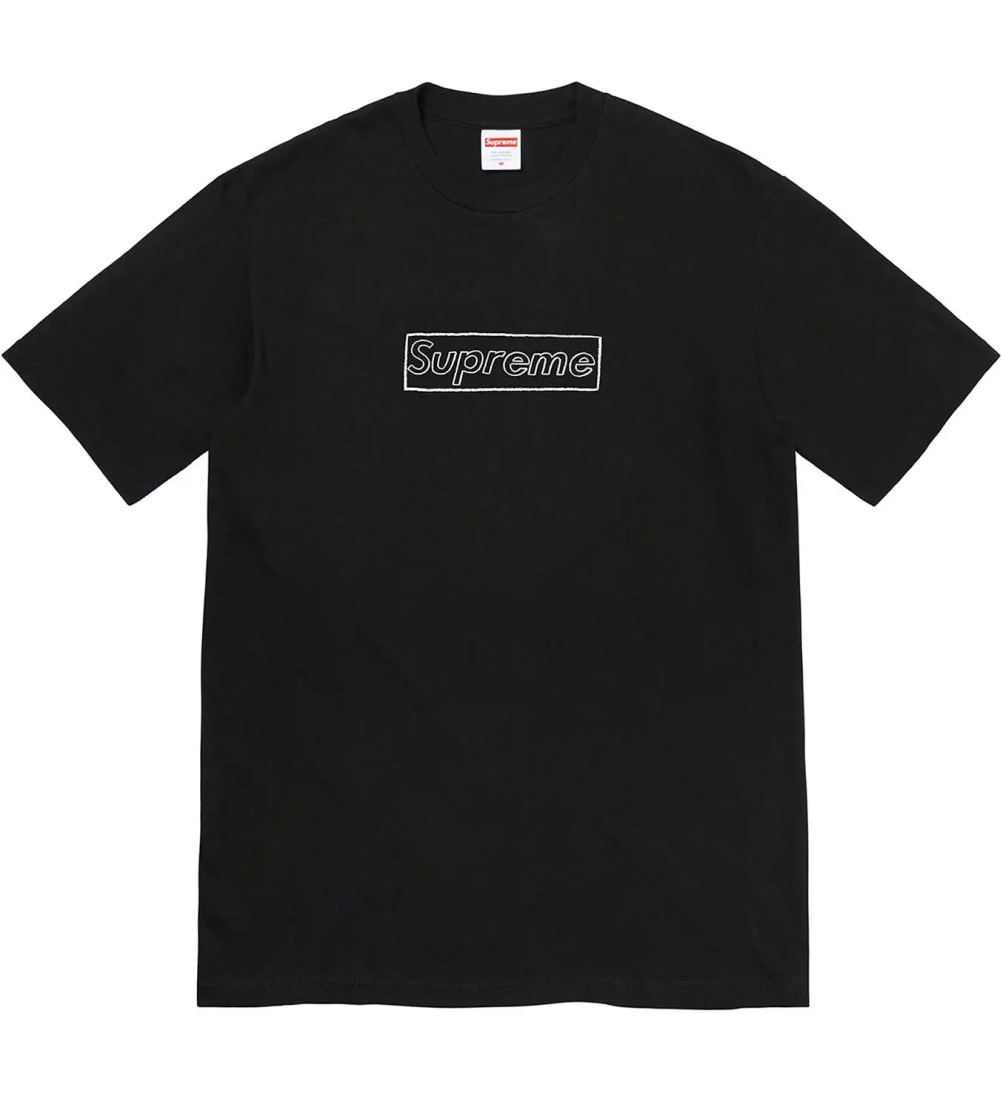 Футболка Supreme Kaws Chalk Logo Tee Pale black — фото 1