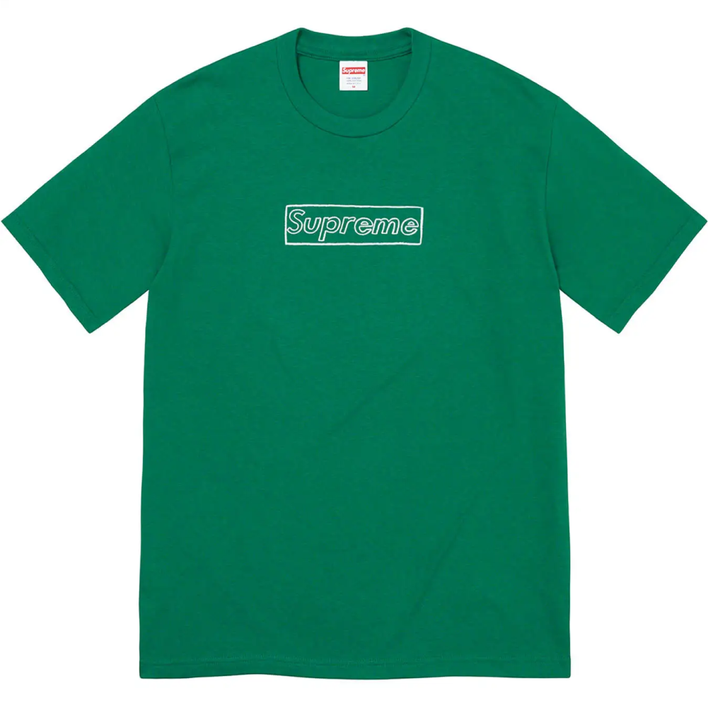 Футболка Supreme Kaws Chalk Logo Tee Pale pine — фото 1