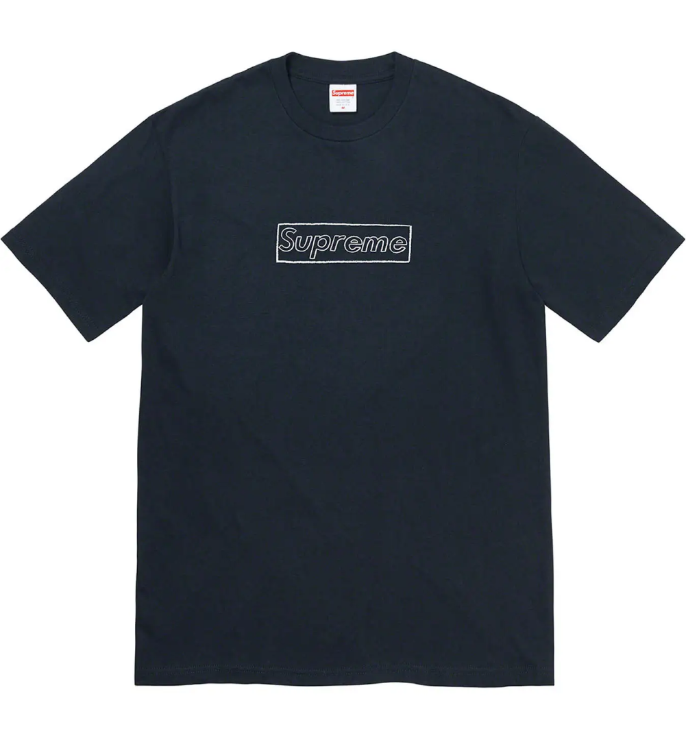 Футболка Supreme Kaws Chalk Logo Tee Pale navy — фото 1