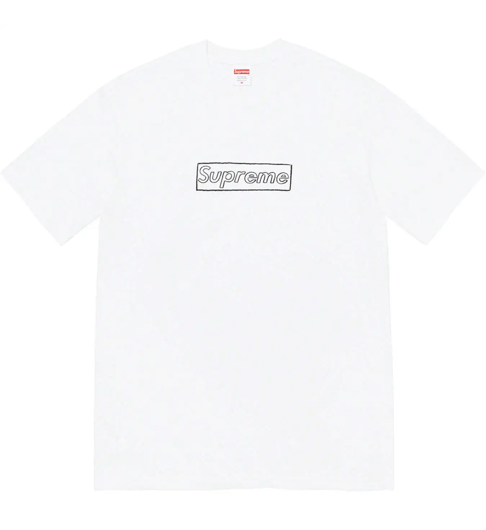 Футболка Supreme Kaws Chalk Logo Tee Pale white — фото 1