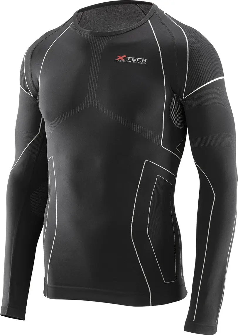 Термокофта (лонгслів) X TECH Maglia Race 3 Munica Lunga  giroc Nero S/M Чорна — фото 3