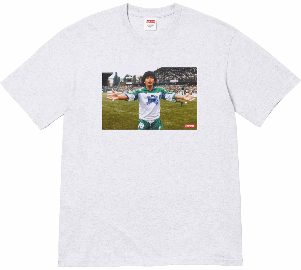 Футболка Supreme Maradona Tee Ash Grey — фото 1