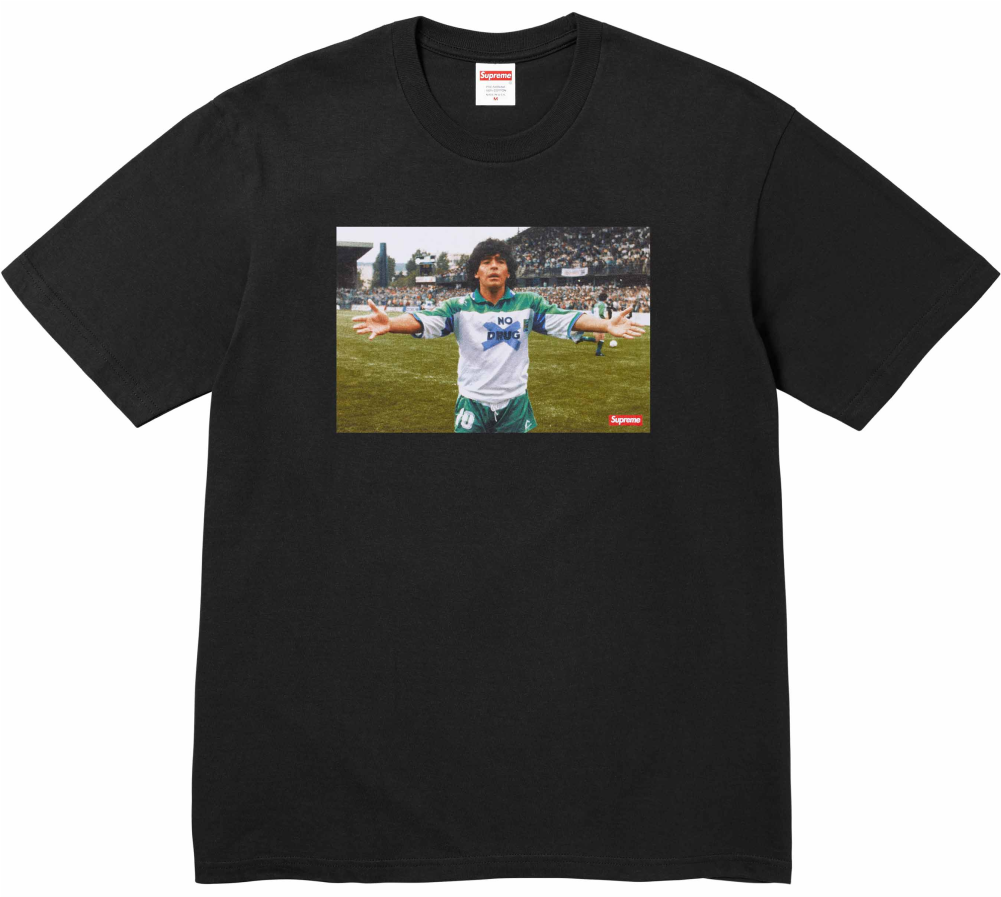 Футболка Supreme Maradona Tee Ash black — фото 1