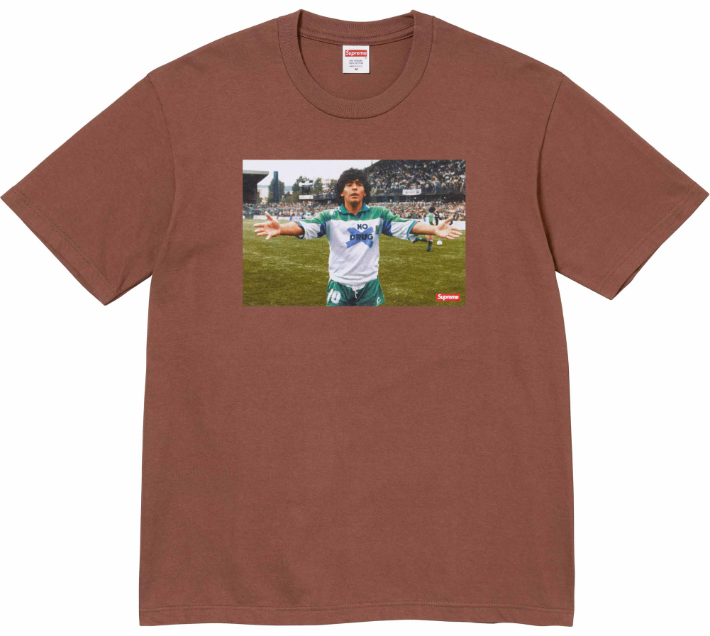 Футболка Supreme Maradona Tee Ash brown — фото 1