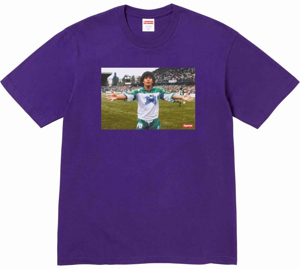 Футболка Supreme Maradona Tee Ash purple — фото 1