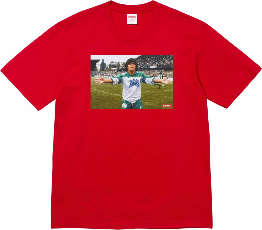 Футболка Supreme Maradona Tee Ash red — фото 1