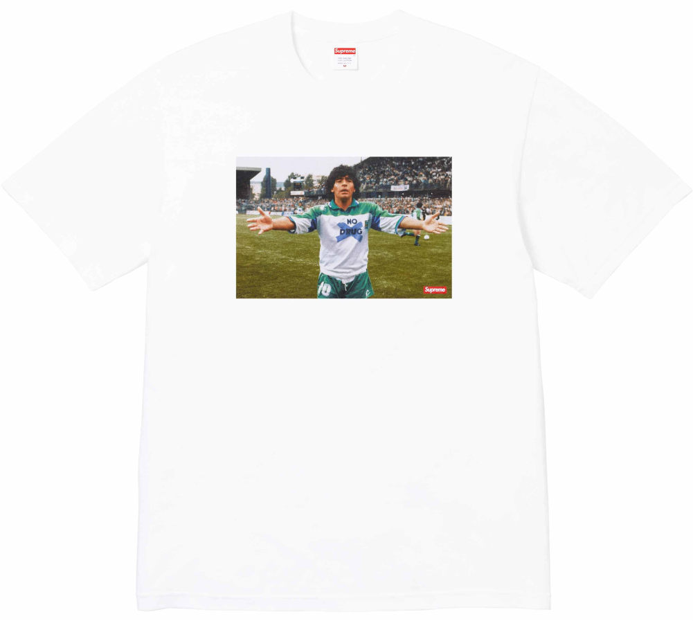 Футболка Supreme Maradona Tee Ash white — фото 1