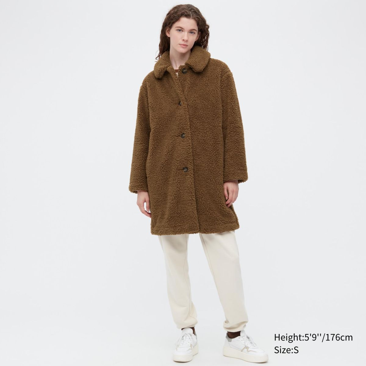 Плюшеве пальто з вітрозахисною технологією Uniqlo Teddy на флісі 1159775516 — фото 1