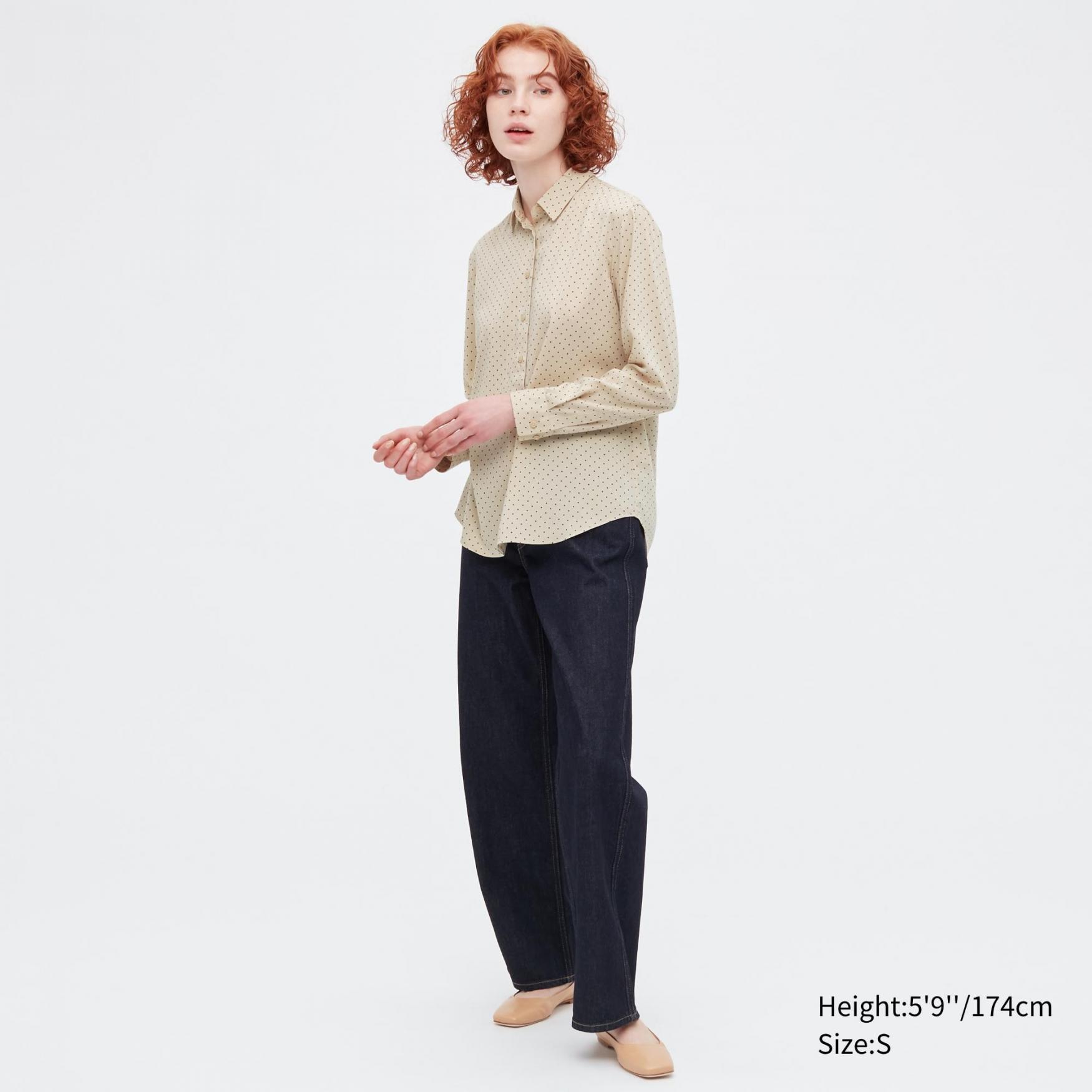 Жіноча легка сорочка Uniqlo блуза в горошок 1159784769 — фото 1