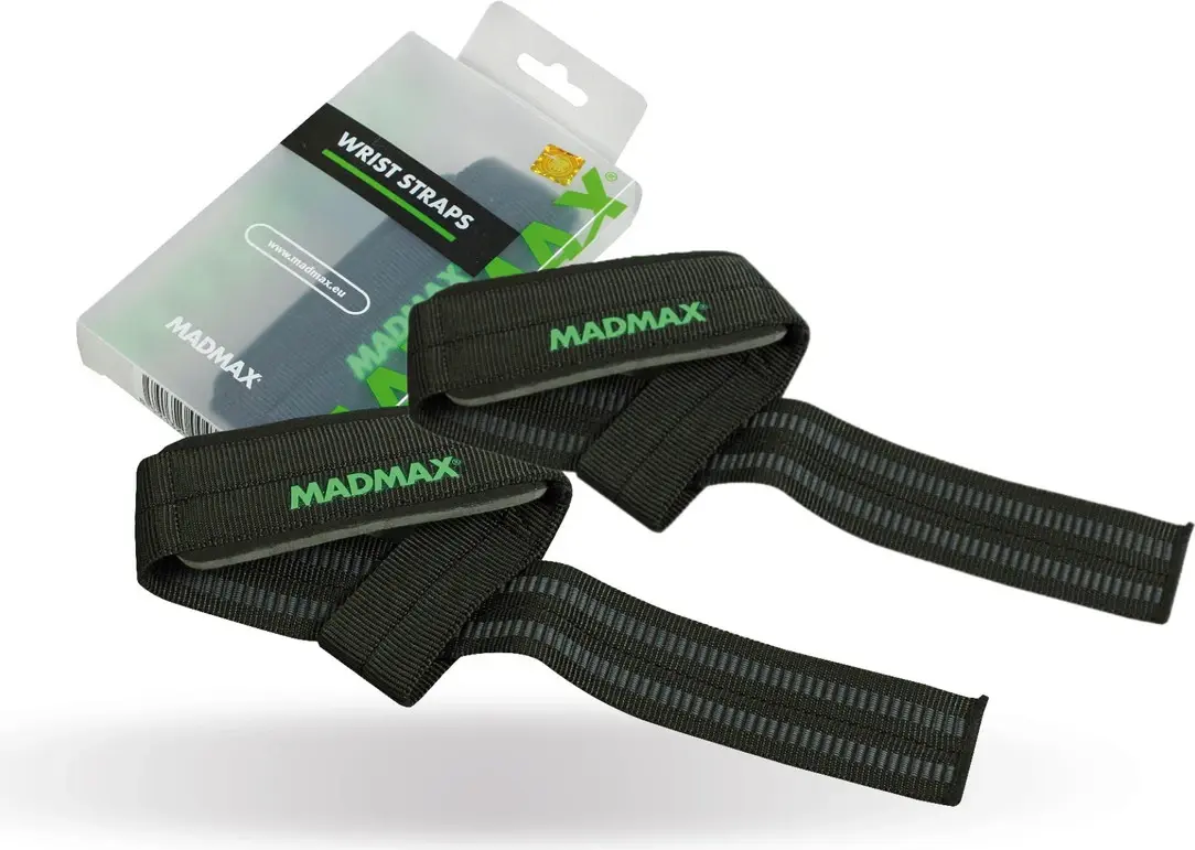 Лямки для тяги MadMax MFA-269 Non slide & slip wrist straps Black — фото 2