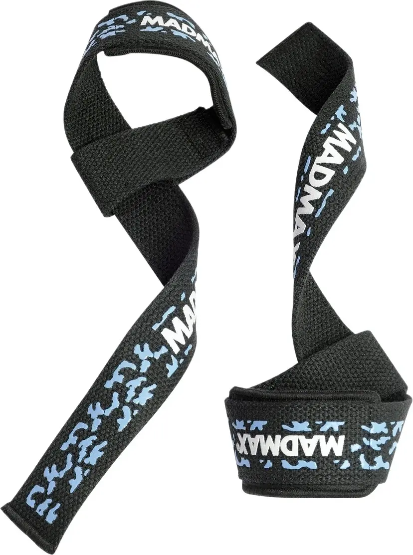 Лямки для тяги MadMax Camo Power Wrist Straps Camo/Light Blue — фото 2