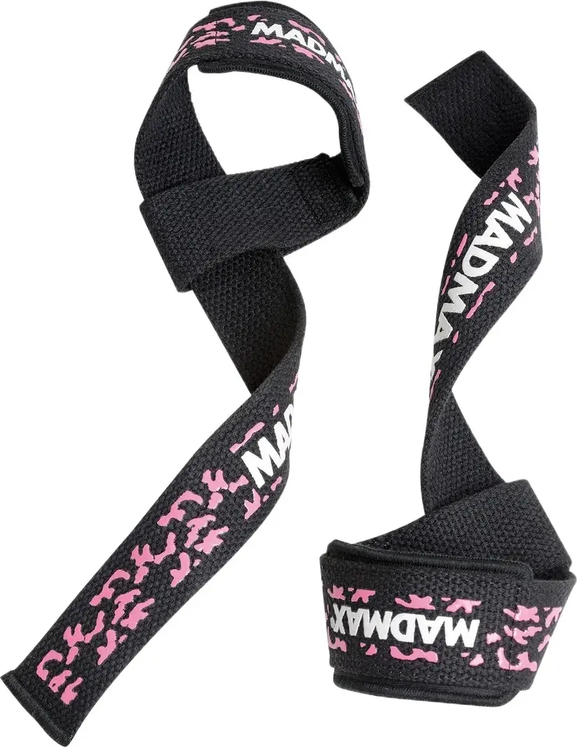 Лямки для тяги MadMax Camo Power Wrist Straps Camo/Pink — фото 2