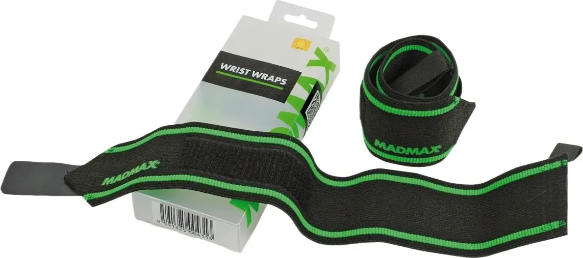 Кистьові бинти MadMax MFA-298 Wrist Wraps 18" Black/Green  (пара) — фото 2