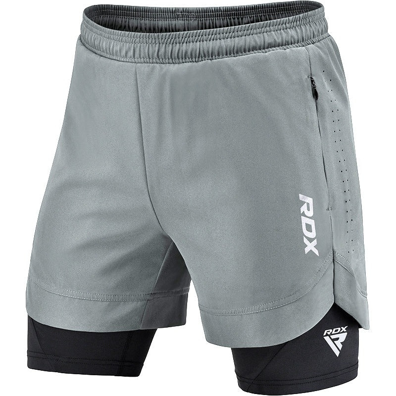 Компресійні шорти для RDX MMA T16 2-в-1 GREY/BLACK-S — фото 1