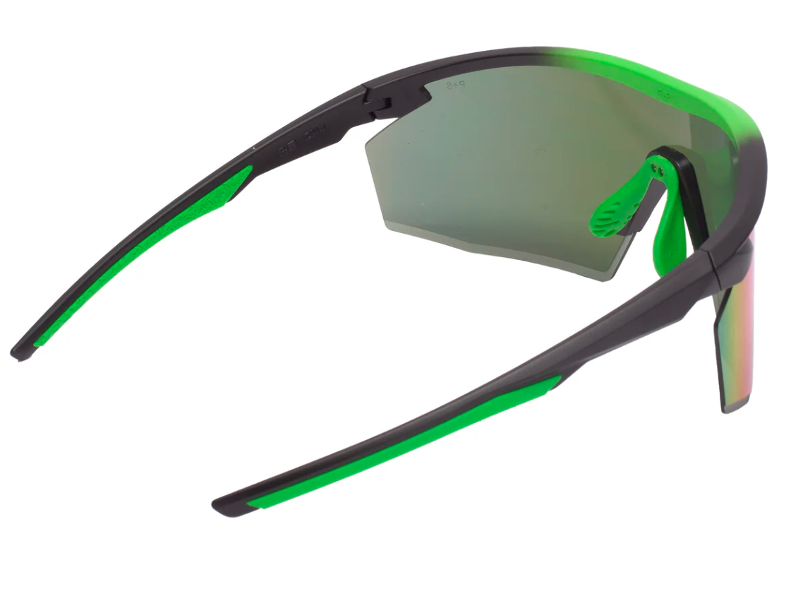Очки защитные Pyramex PMXSPEC (green mirror) Anti-Fog, сине-зелёные зеркальные линзы в чёрно-зелёной оправе — фото 6