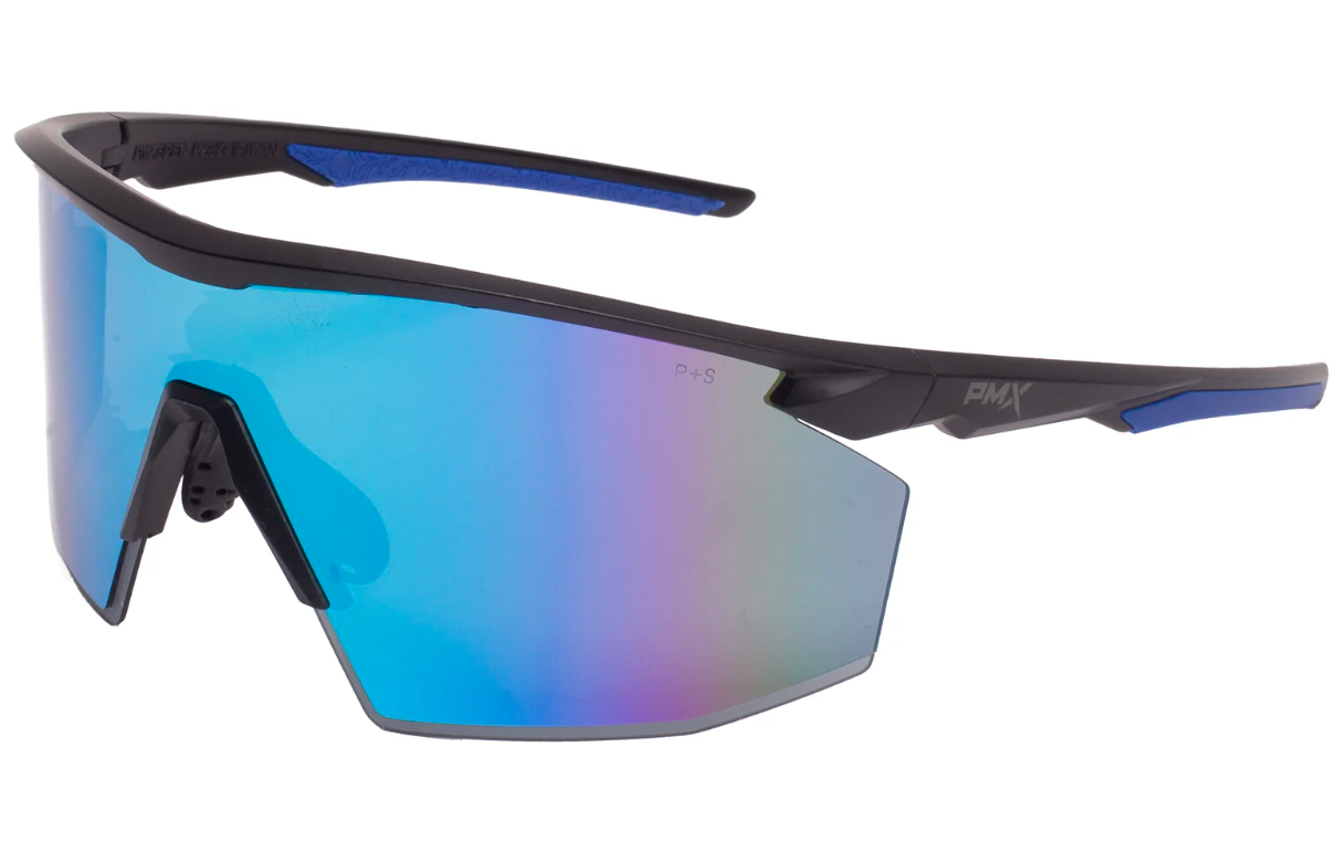 Очки защитные Pyramex PMXSPEC (blue mirror) Anti-Fog, синие зеркальные линзы в чёрно-синей оправе — фото 1