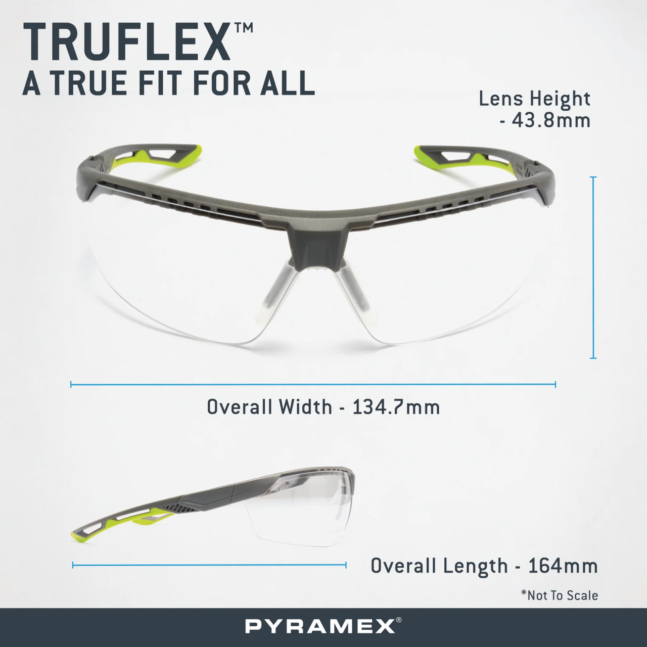 Защитные очки Pyramex Truflex Grey-Lime (clear) Anti-Fog, прозрачные в серо-лаймовой оправе — фото 10