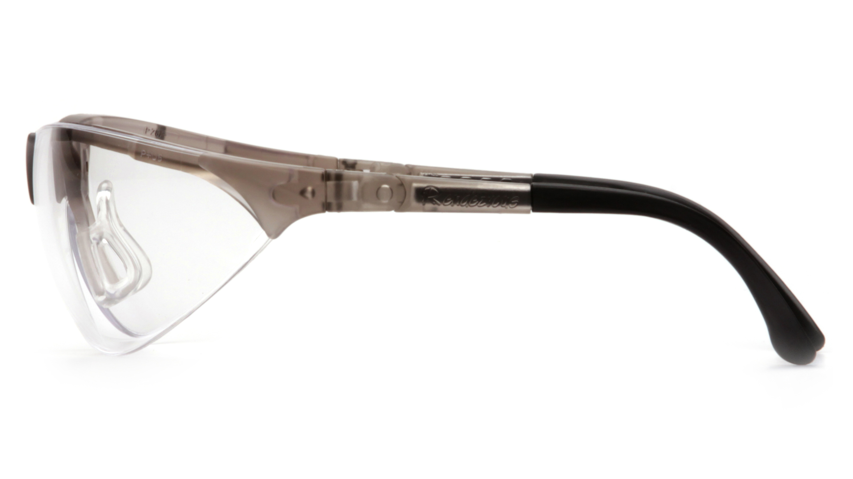 Очки защитные открытые Pyramex Rendezvous Crystal Gray (clear) Anti-Fog, прозрачные в серой полупрозрачной оправе — фото 4
