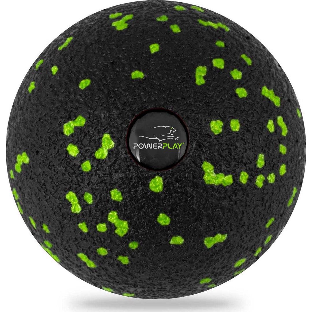 Масажний м'яч PowerPlay PP-4351 Epp Massage Ball (d10) Чорно/Зелений — фото 1