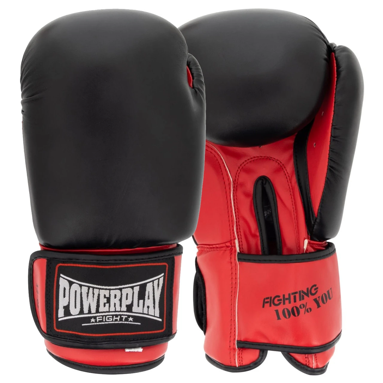 Боксерські рукавиці PowerPlay 3004 Classic Чорно-Червоні 12 унцій — фото 1