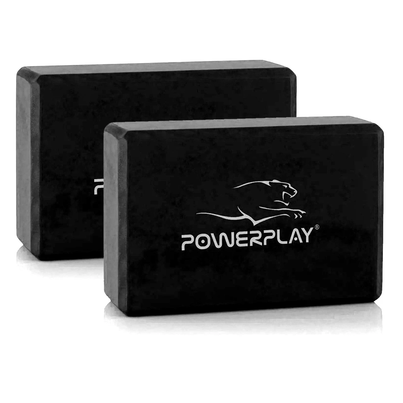 Блоки для йоги 2 шт. (пара) PowerPlay 4006 Yoga Brick EVA Чорні — фото 1