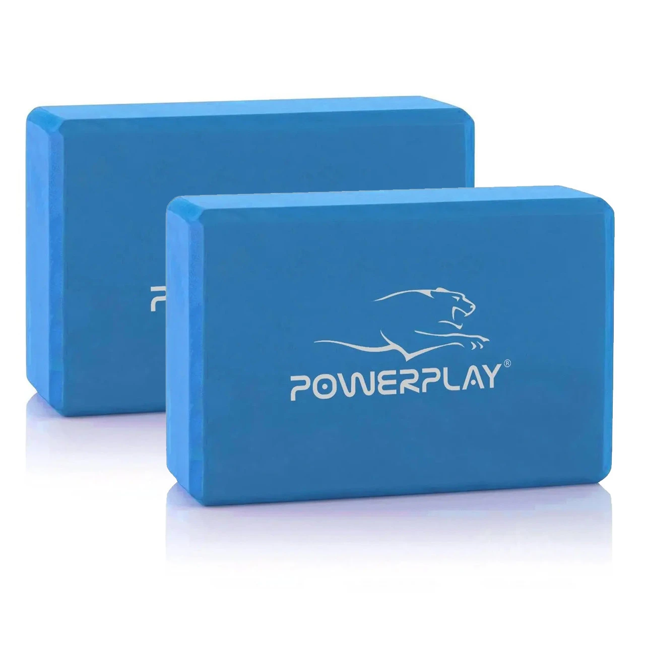 Блоки для йоги 2 шт. (пара) PowerPlay 4006 Yoga Brick EVA Сині — фото 1