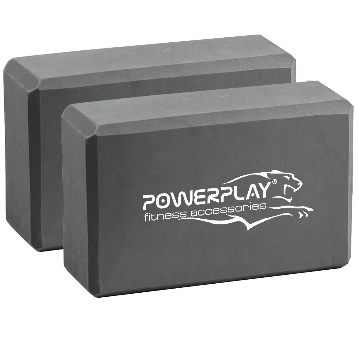 Блоки для йоги 2 шт. PowerPlay 4006 Yoga Brick EVA Сірі (пара) — фото 1