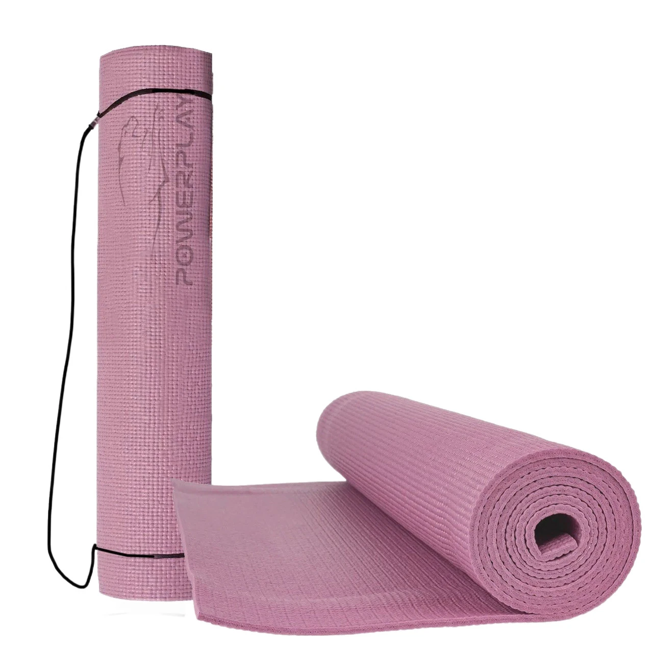 Килимок для йоги та фітнесу PowerPlay 4010 PVC Yoga Mat Рожевий (173x61x0.6) — фото 1