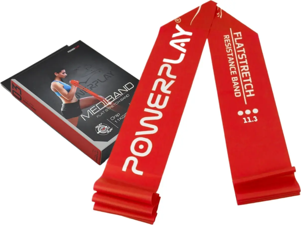 Стрічка-еспандер для фітнесу та реабілітації PowerPlay 4112 0.6мм MediBand Heavy Червона (11кг) — фото 2
