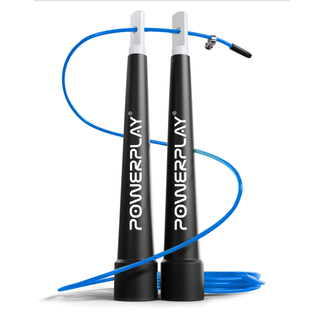 Скакалка швидкісна PowerPlay 4202 Ultra Speed Rope Синя (2,9m.) — фото 1