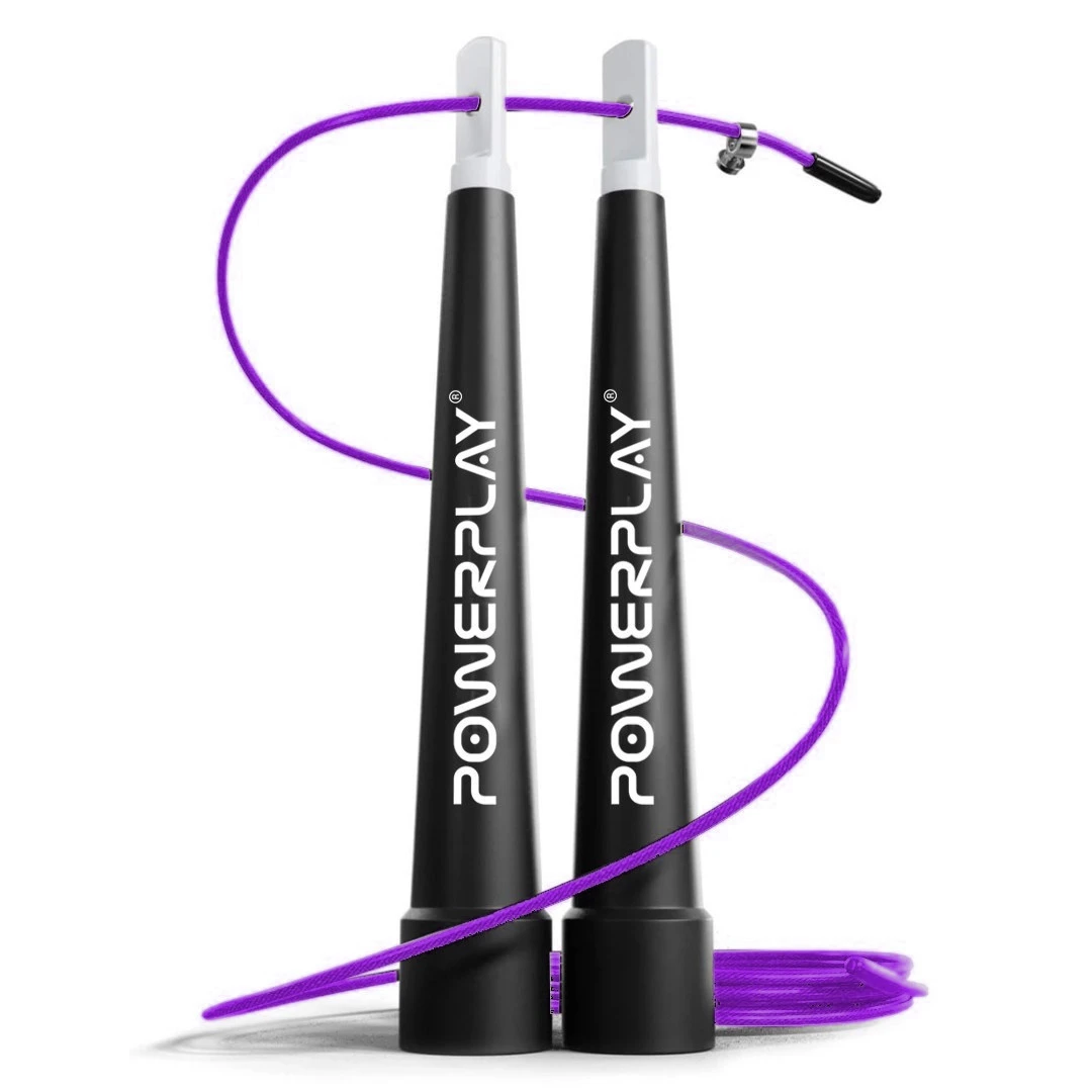 Скакалка швидкісна PowerPlay 4202 Ultra Speed Rope Фіолетова (2,9m.) — фото 1
