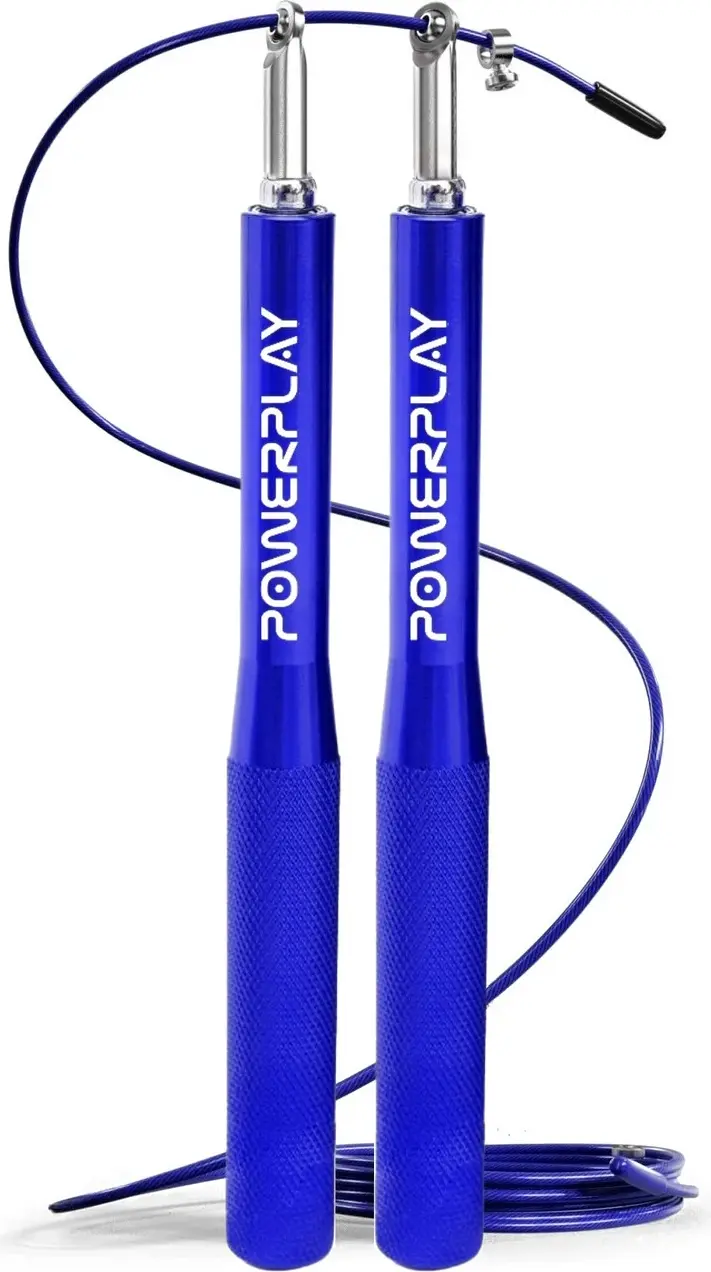Скакалка швидкісна на підшипниках алюмінієва PowerPlay 4207 Elite Jump Rope Синя (3m.) — фото 2