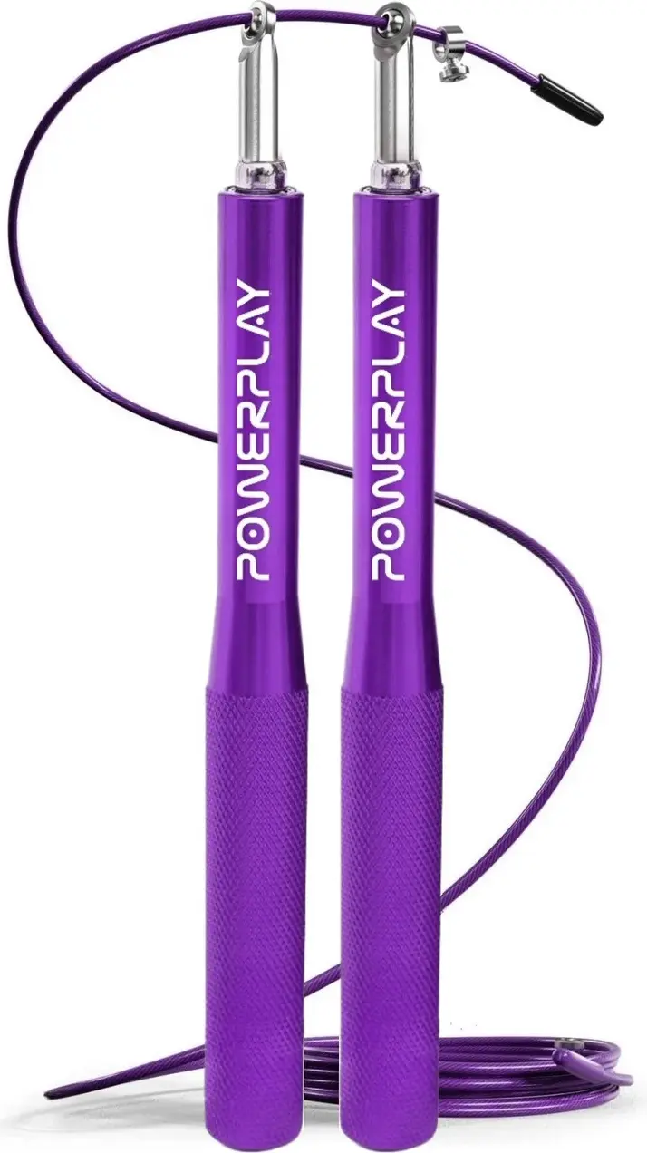 Скакалка швидкісна на підшипниках алюмінієва PowerPlay 4207 Elite Jump Rope Фіолетова (3m.) — фото 2
