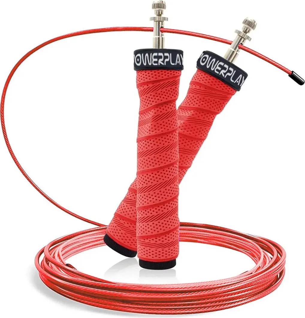 Скакалка швидкісна на підшипниках PowerPlay 4208 Fitness Jump Rope Червона (3m.) — фото 2