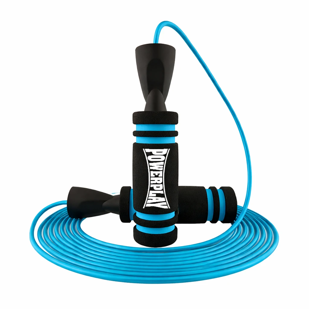 Скакалка швидкісна PowerPlay 4213 Jump Rope Чорно/Синя 3м. — фото 1