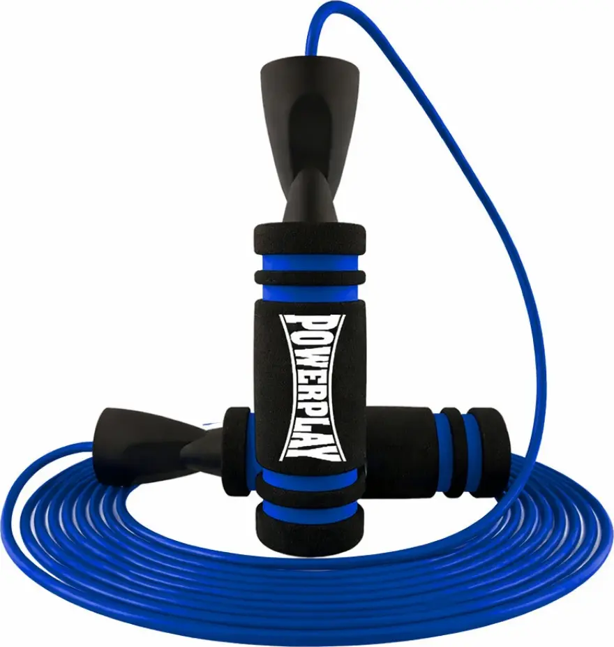Скакалка швидкісна PowerPlay 4213 Jump Rope Чорно/Темно синя 3м. — фото 2