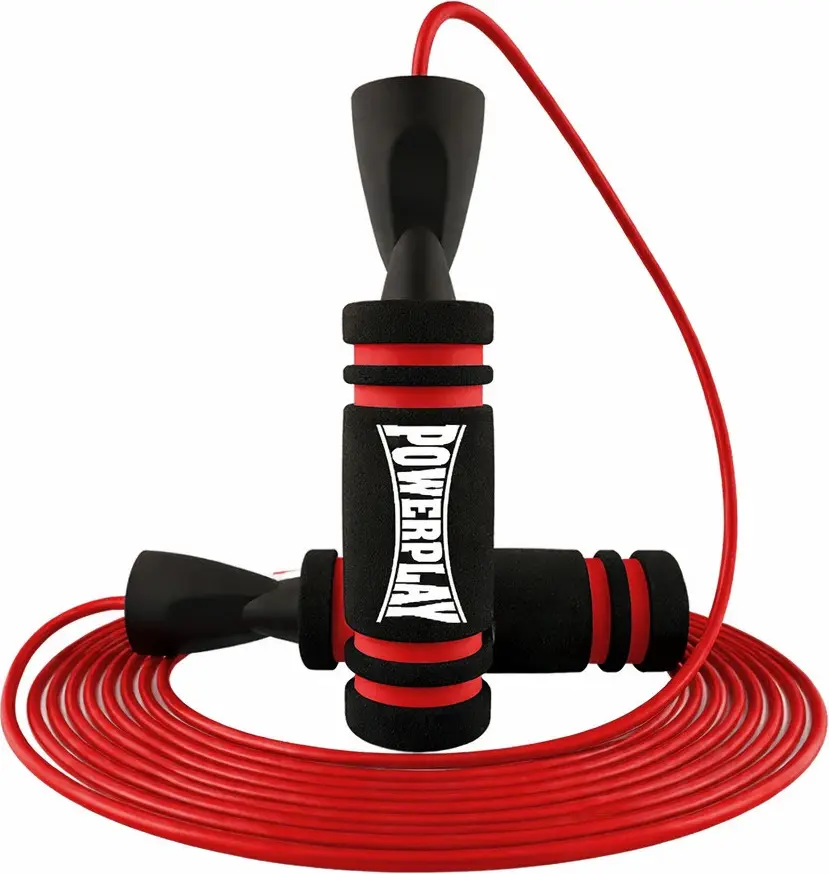 Скакалка швидкісна PowerPlay 4213 Jump Rope Чорно/Червона 3м. — фото 2