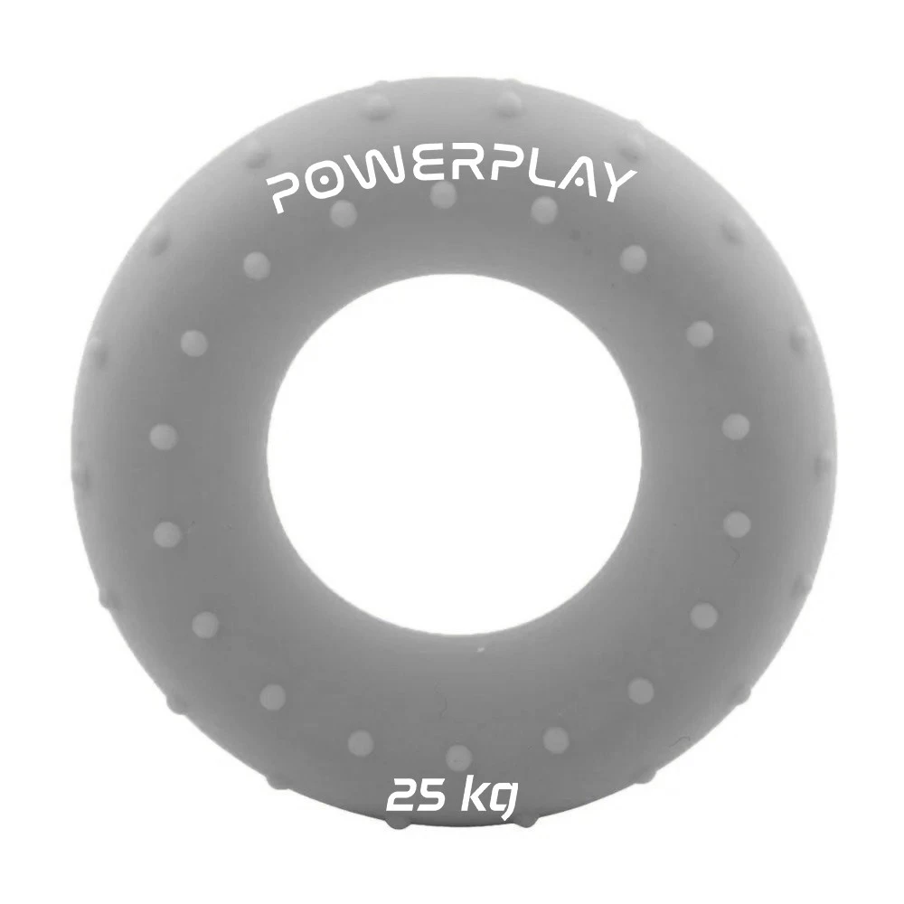 Еспандер кистьовий силіконовий PowerPlay PP-4338 Hand Grip Large 25 кг. Сірий — фото 1