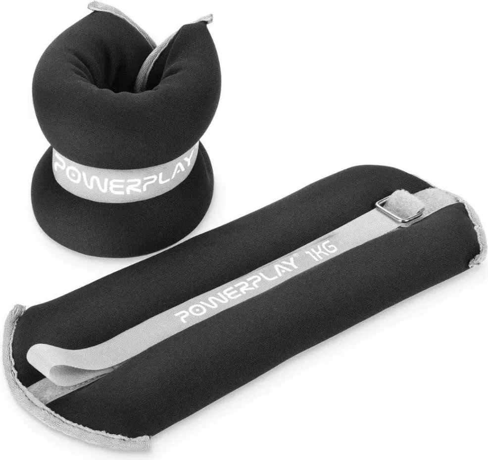 Обважнювачі-манжети для ніг та рук PowerPlay PP-4349 Ankle/Wrist Weights (2шт.*1 kg) (пара) Чорні — фото 2