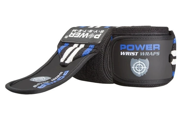 Бинти для зап'ясть (кистьові бинти) Power System PS-3500 Wrist Wraps  Blue/Black  (пара) — фото 1