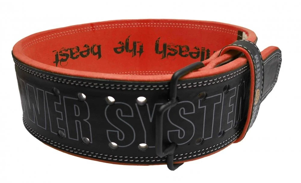 Пояс для важкої атлетики Power System PS-3830 Beast шкіряний Black/Red — фото 1