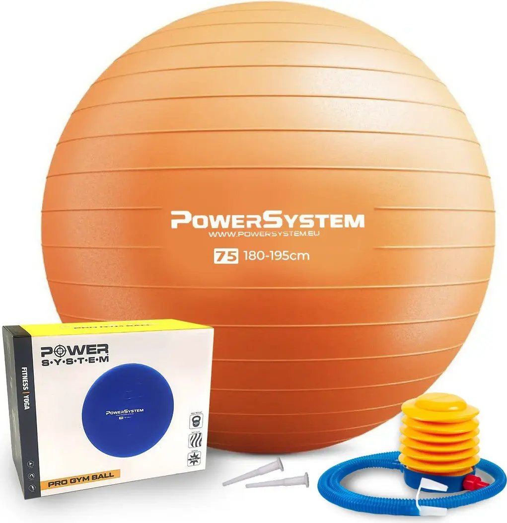 М'яч для фітнесу (фітбол) Power System PS-4013 Ø75 cm PRO Gymball Orange — фото 2