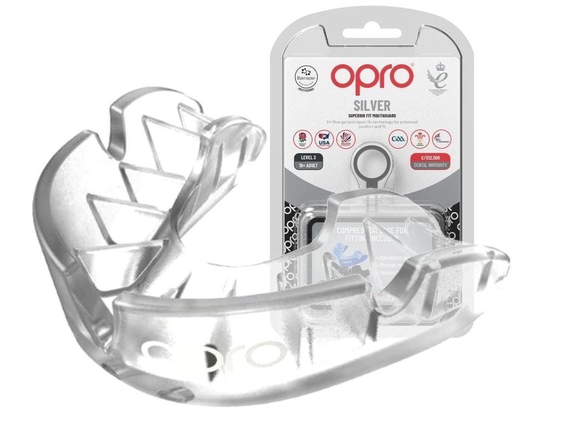 Капа OPRO Silver доросла (вік 11+) Clear (art.102502006) — фото 1