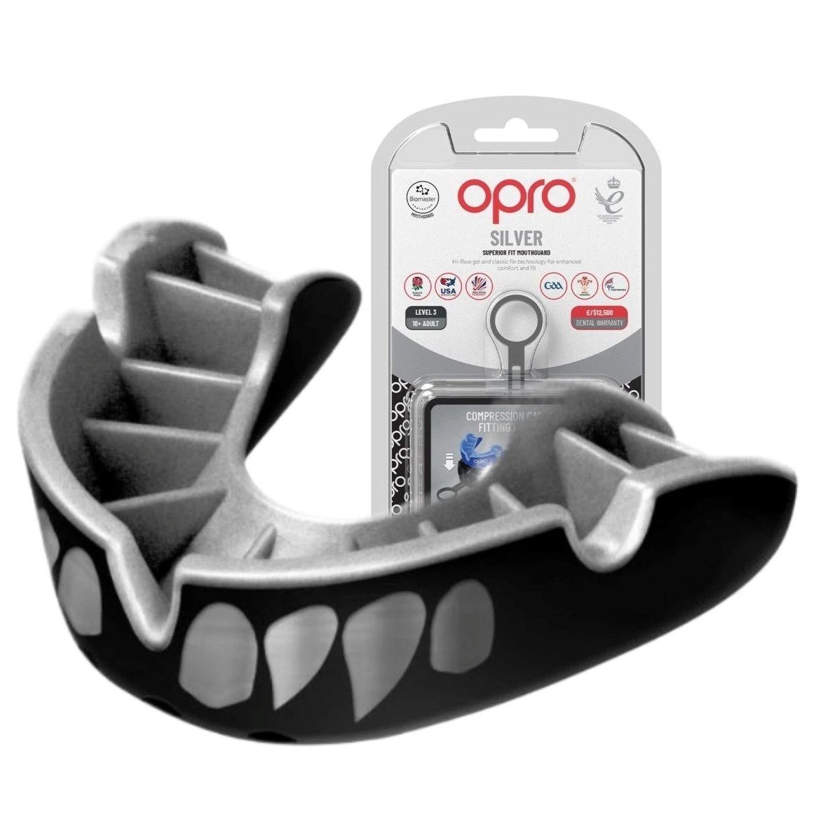 Капа OPRO Silver доросла (вік 11+) Silver Jaws (art.102502012) — фото 1