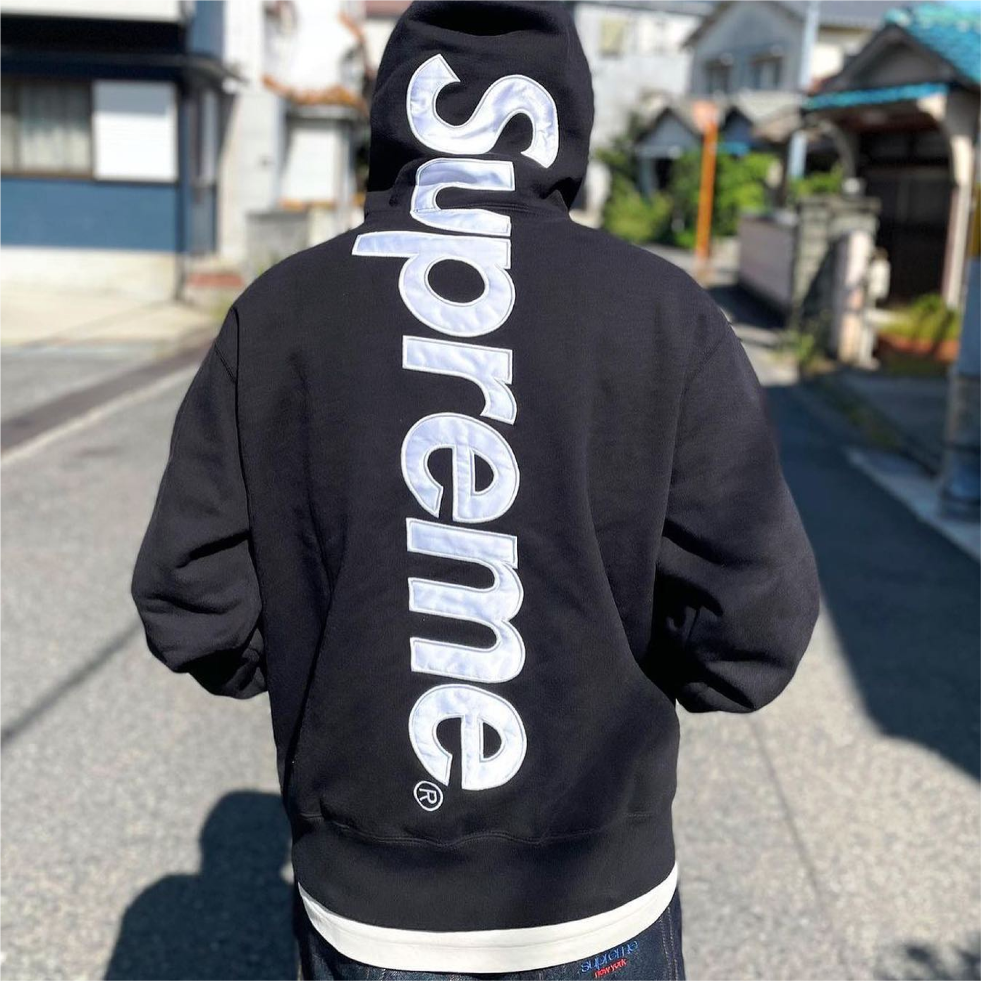 Худі Supreme Satin Applique Hooded Sweatshirt — фото 1
