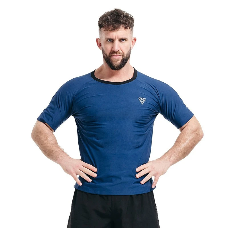 Чоловіча футболка RDX M1 з ефектом сауни Navy Blue L — фото 1