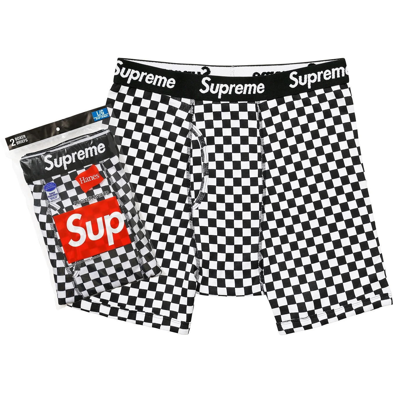 Боксери SUPREME®/HANES® Checker Boxer Briefs (2 Pack) — фото 1