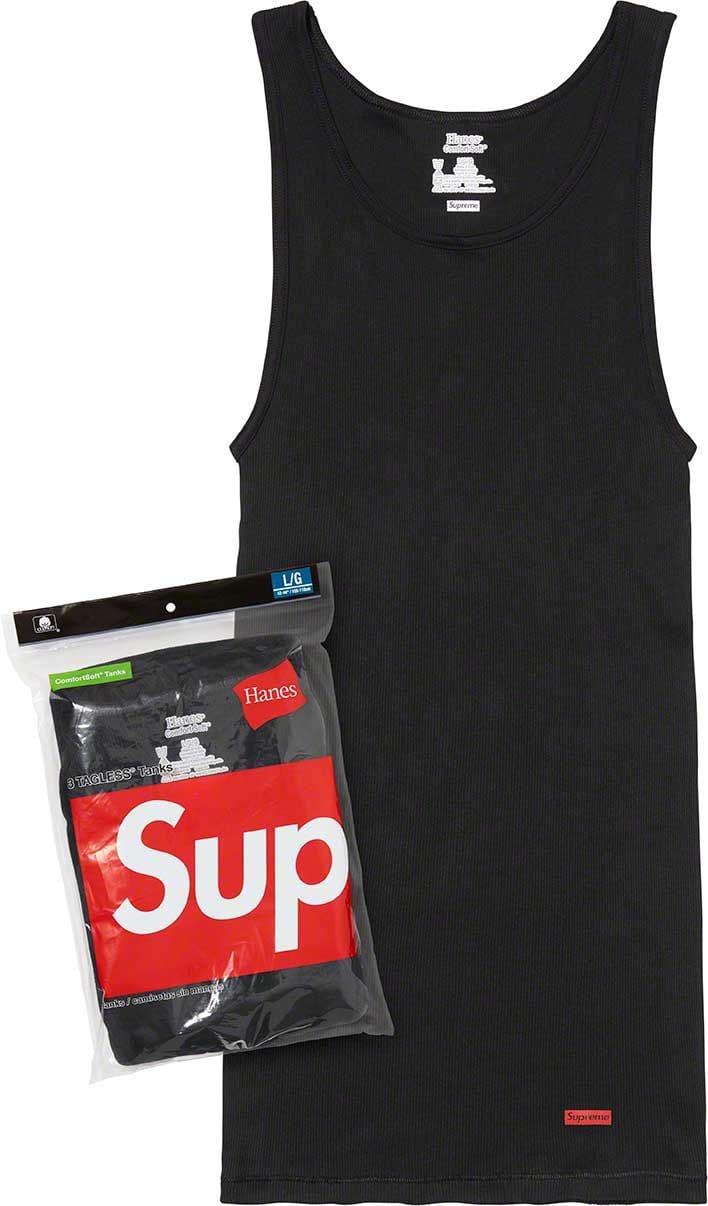 Майки Supreme®/Hanes® Tagless Tank Tops White (3 PACK) — фото 1